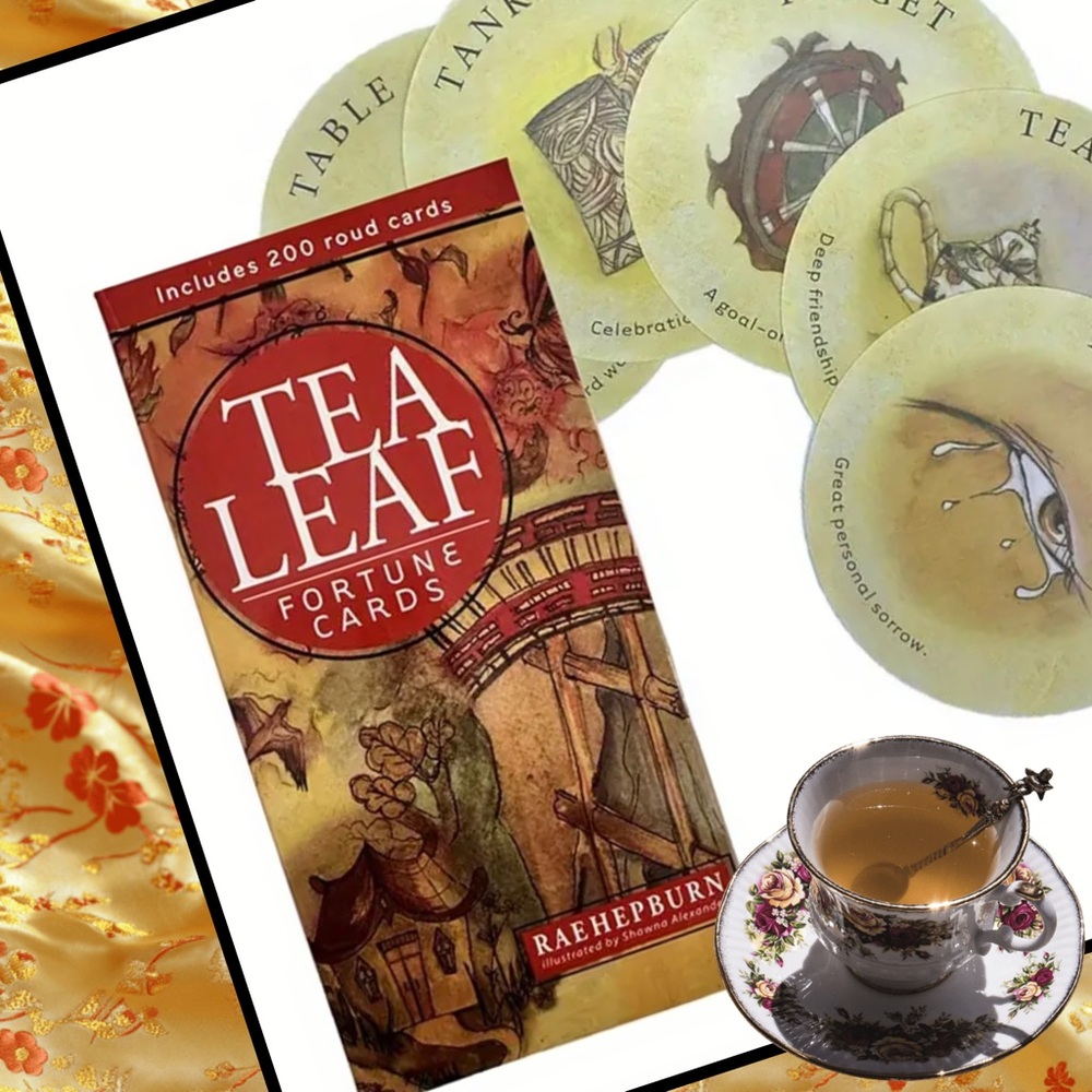 New! Tea Leaf Fortune Telling Cards - 200 Round Cards with Vintage Artwork